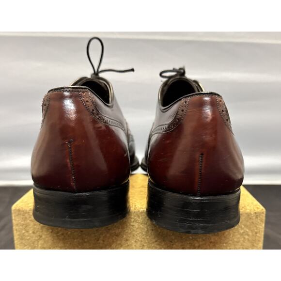 Johnston & Murphy Aristocraft Wingtip Oxford 11 Burgundy Leather Dress Shoes VTG main image 8